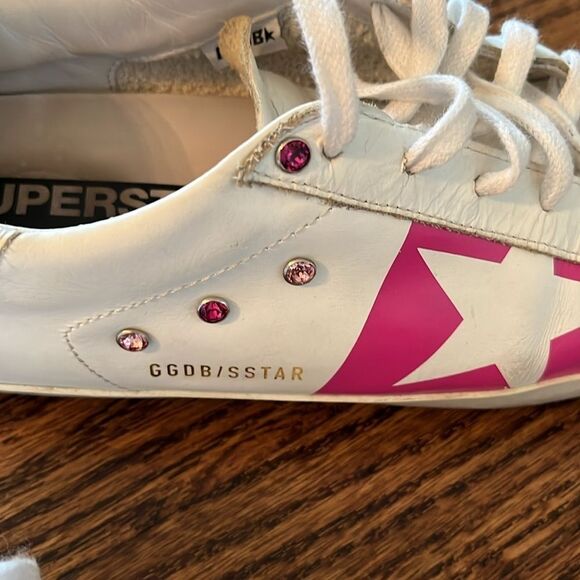 GGDB/SSTAR Superstar White & Pink Leather Sneaker size 40 includes dust bag - Picture 4 of 12